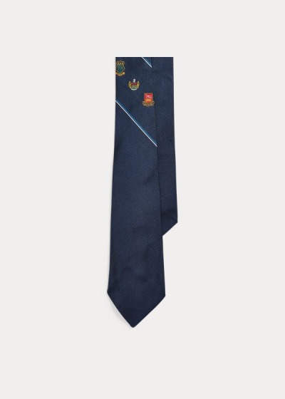 Men's Polo Ralph Lauren Crest Silk Club Ties | 921037AQN